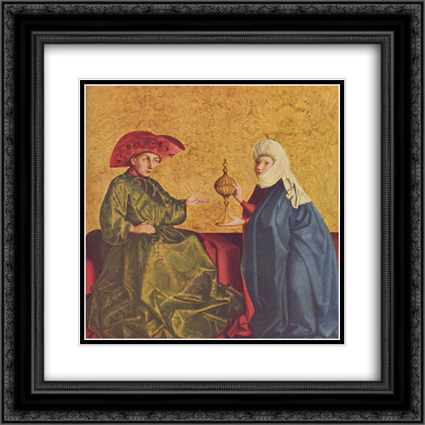 King Solomon and the Queen of Sheba 20x20 Black Ornate Wood Framed Art Print Poster with Double Matting by Witz, Konrad