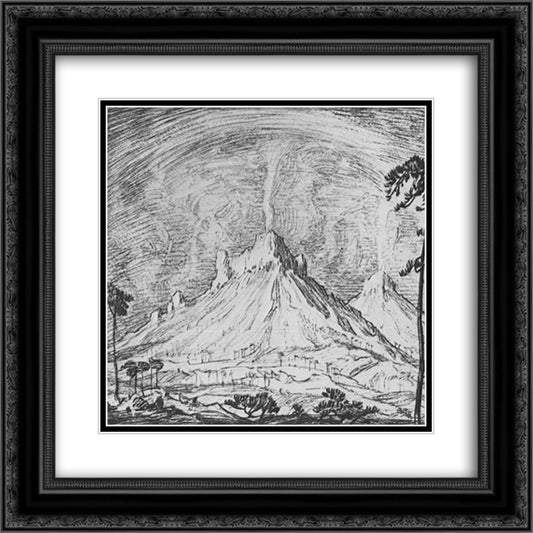 Altars in the desert 20x20 Black Ornate Wood Framed Art Print Poster with Double Matting by Bogaevsky, Konstantin
