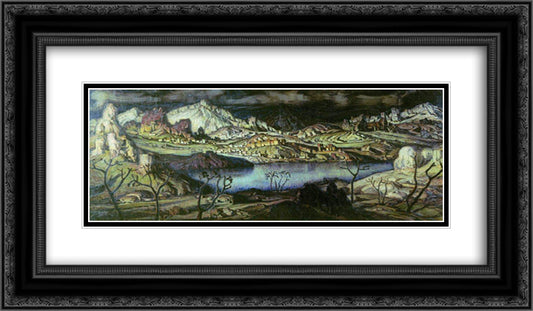 Cimmerian region 24x14 Black Ornate Wood Framed Art Print Poster with Double Matting by Bogaevsky, Konstantin