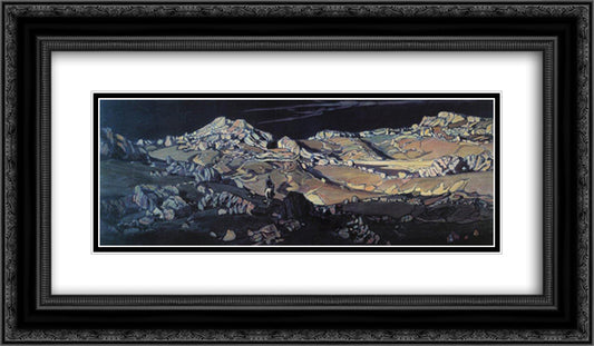 Desert. Tale. 24x14 Black Ornate Wood Framed Art Print Poster with Double Matting by Bogaevsky, Konstantin