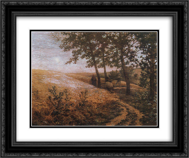 Evening landscape 24x20 Black Ornate Wood Framed Art Print Poster with Double Matting by Bogaevsky, Konstantin