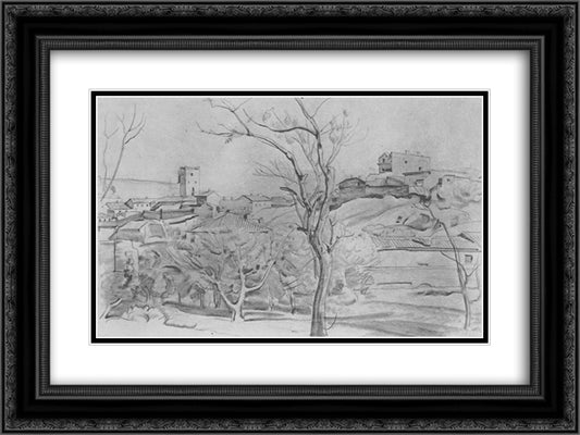 Feodosia 24x18 Black Ornate Wood Framed Art Print Poster with Double Matting by Bogaevsky, Konstantin