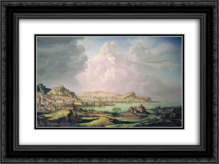 Kaffa (Old Feodosia) 24x18 Black Ornate Wood Framed Art Print Poster with Double Matting by Bogaevsky, Konstantin