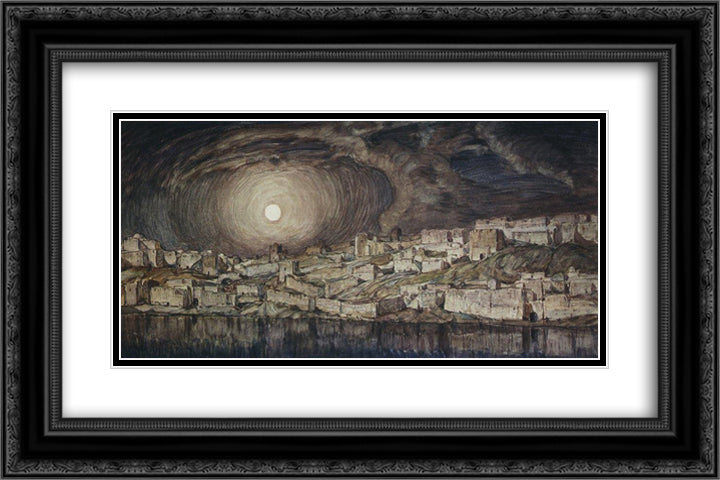 Memories of Mantegna 24x16 Black Ornate Wood Framed Art Print Poster with Double Matting by Bogaevsky, Konstantin