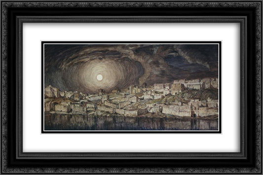 Memories of Mantegna 24x16 Black Ornate Wood Framed Art Print Poster with Double Matting by Bogaevsky, Konstantin