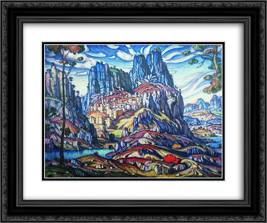 Mount St. George 24x20 Black Ornate Wood Framed Art Print Poster with Double Matting by Bogaevsky, Konstantin