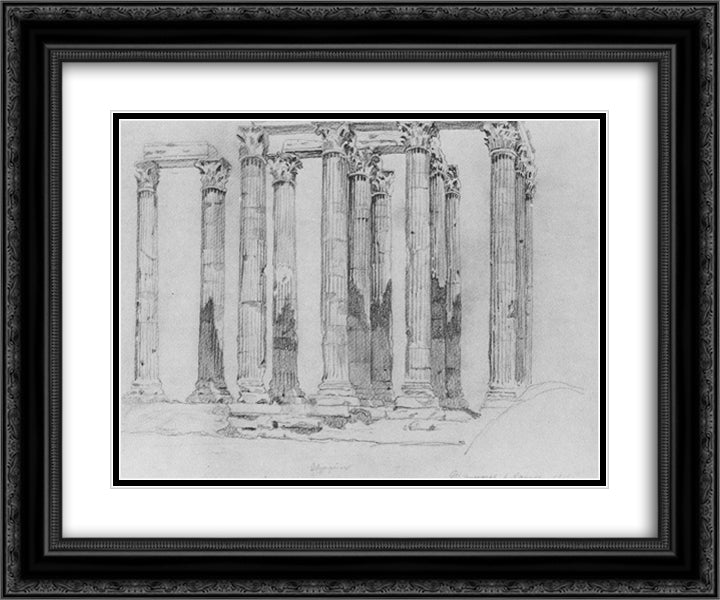 Ruins of a temple 24x20 Black Ornate Wood Framed Art Print Poster with Double Matting by Bogaevsky, Konstantin