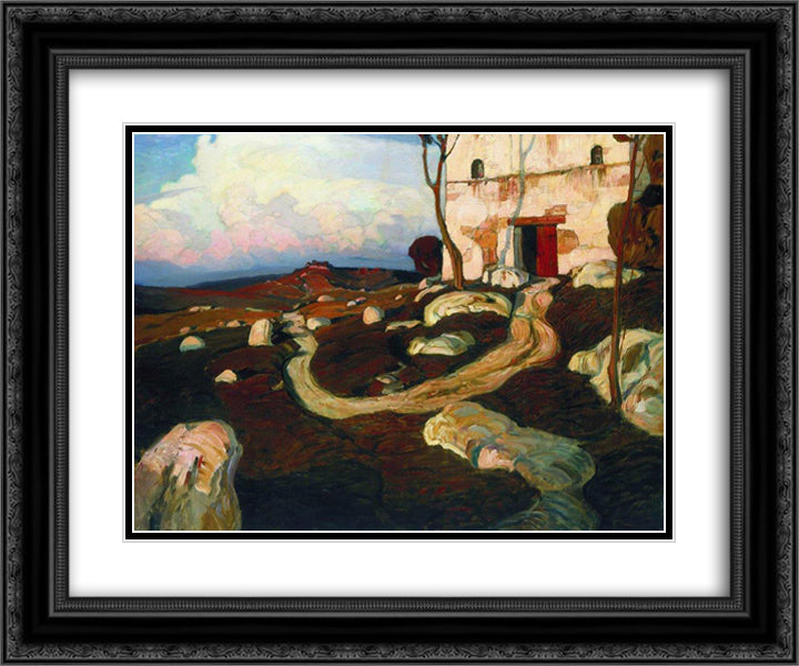 Stary Krym 24x20 Black Ornate Wood Framed Art Print Poster with Double Matting by Bogaevsky, Konstantin