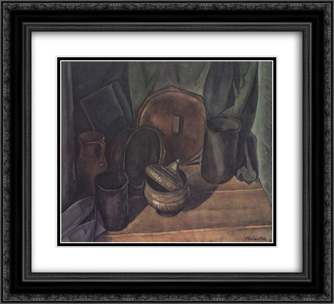 Still life 22x20 Black Ornate Wood Framed Art Print Poster with Double Matting by Bogaevsky, Konstantin