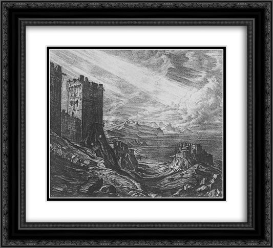 Sugdayya 22x20 Black Ornate Wood Framed Art Print Poster with Double Matting by Bogaevsky, Konstantin