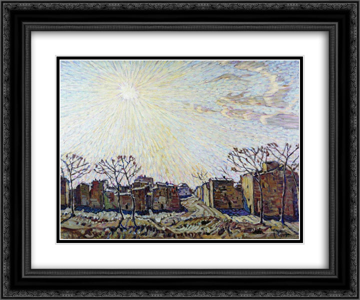 The sun 24x20 Black Ornate Wood Framed Art Print Poster with Double Matting by Bogaevsky, Konstantin