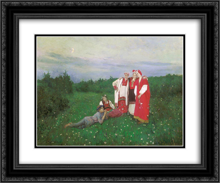 A Nothern Idyll 24x20 Black Ornate Wood Framed Art Print Poster with Double Matting by Korovin, Konstantin