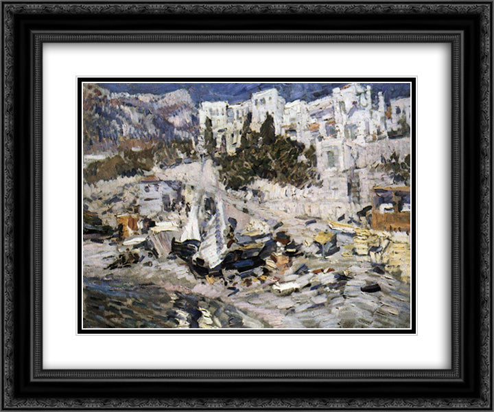 Alupka 24x20 Black Ornate Wood Framed Art Print Poster with Double Matting by Korovin, Konstantin