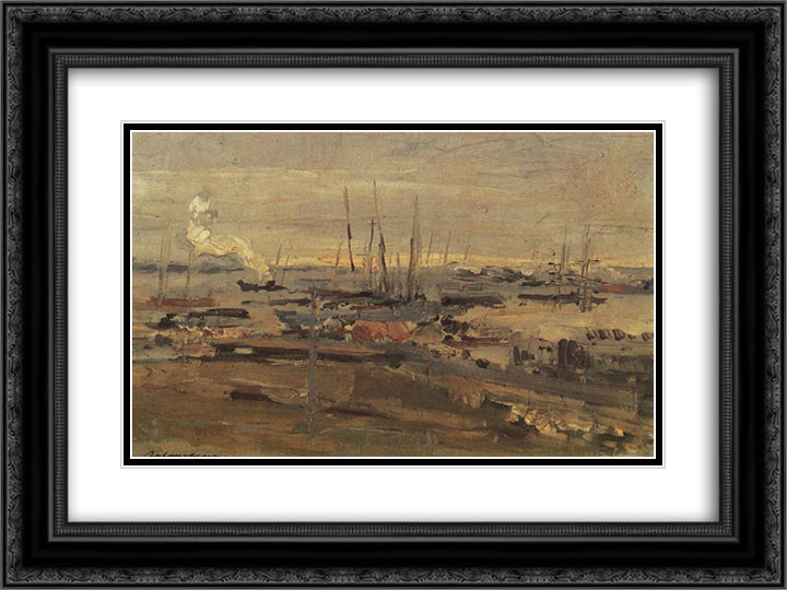 Arkhangelsk 24x18 Black Ornate Wood Framed Art Print Poster with Double Matting by Korovin, Konstantin