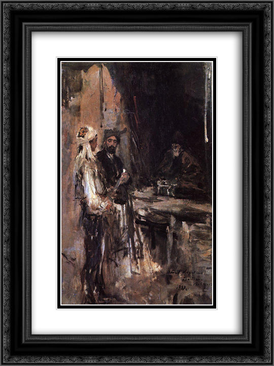 Buying a dagger 18x24 Black Ornate Wood Framed Art Print Poster with Double Matting by Korovin, Konstantin