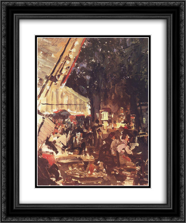 Cafe 20x24 Black Ornate Wood Framed Art Print Poster with Double Matting by Korovin, Konstantin