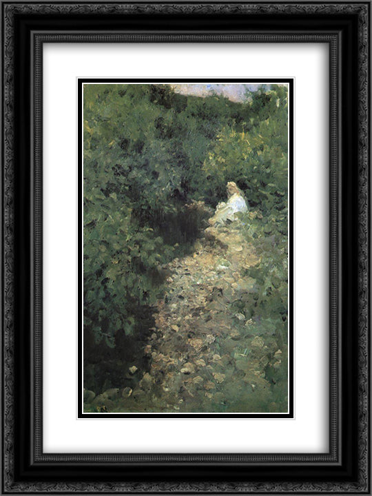 Creek 18x24 Black Ornate Wood Framed Art Print Poster with Double Matting by Korovin, Konstantin