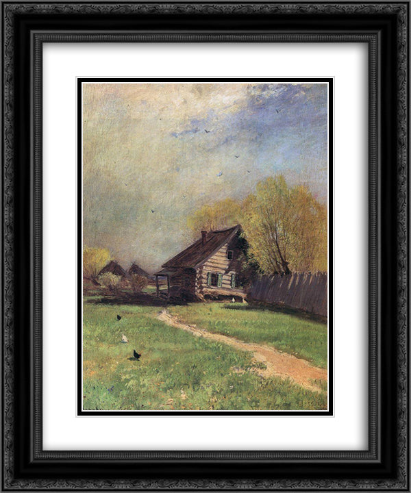 Early Spring 20x24 Black Ornate Wood Framed Art Print Poster with Double Matting by Korovin, Konstantin