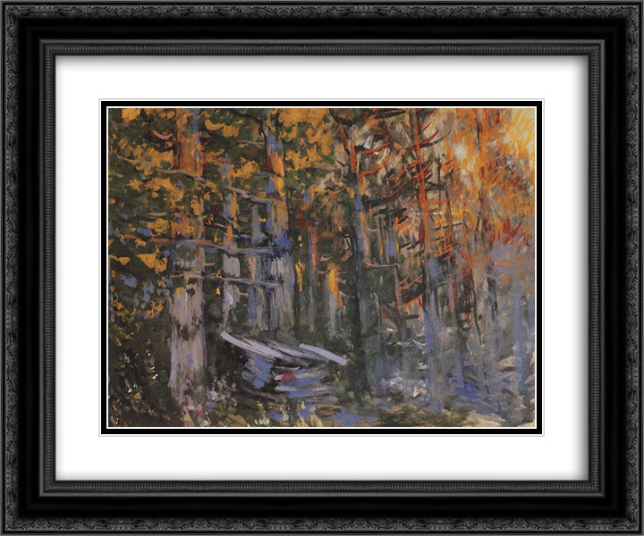Forest 24x20 Black Ornate Wood Framed Art Print Poster with Double Matting by Korovin, Konstantin
