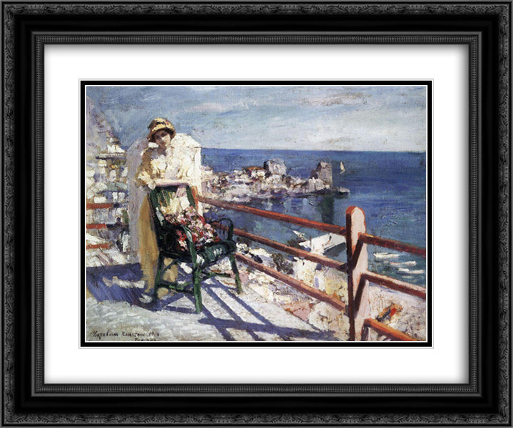 Gursuf 24x20 Black Ornate Wood Framed Art Print Poster with Double Matting by Korovin, Konstantin