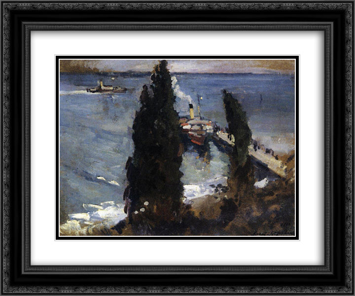 Gursuf evening 24x20 Black Ornate Wood Framed Art Print Poster with Double Matting by Korovin, Konstantin