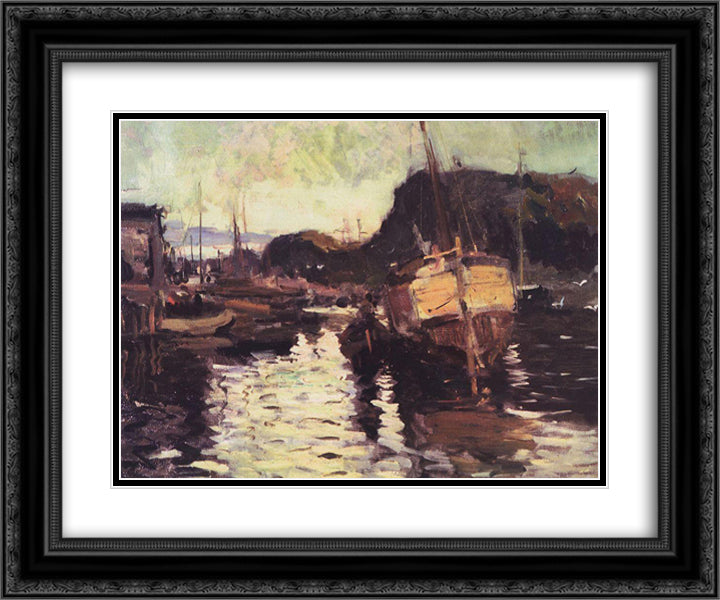 In the North 24x20 Black Ornate Wood Framed Art Print Poster with Double Matting by Korovin, Konstantin