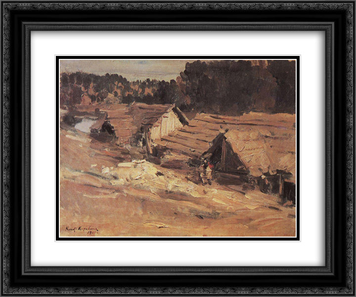 Kem 24x20 Black Ornate Wood Framed Art Print Poster with Double Matting by Korovin, Konstantin