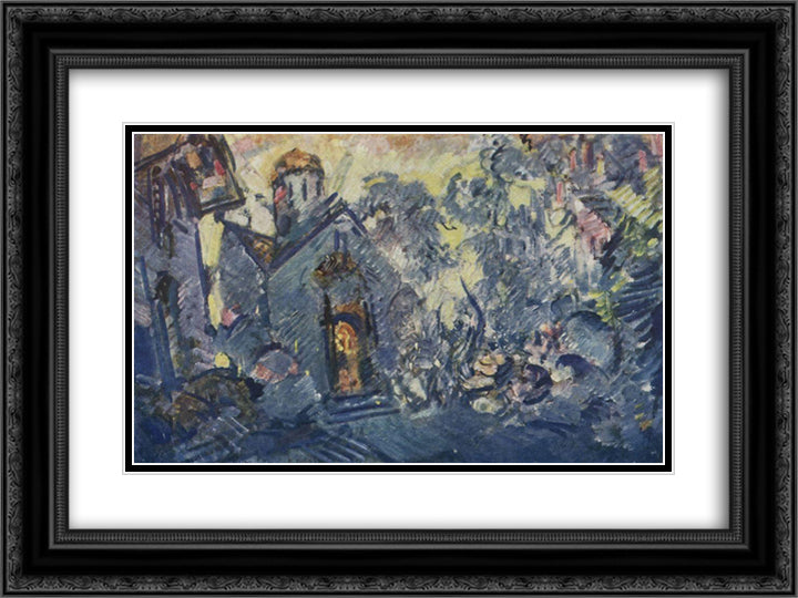 Kitezh The Great 24x18 Black Ornate Wood Framed Art Print Poster with Double Matting by Korovin, Konstantin