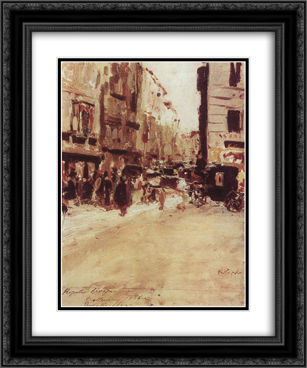 Milan 20x24 Black Ornate Wood Framed Art Print Poster with Double Matting by Korovin, Konstantin