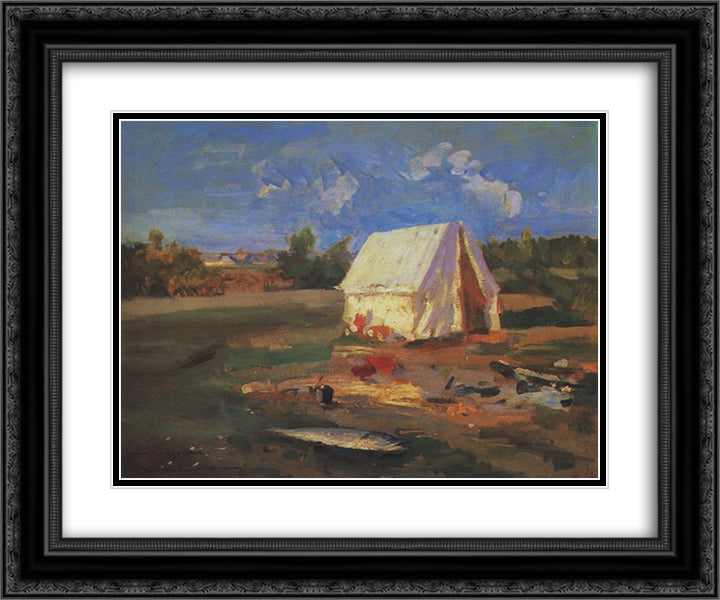 Morning 24x20 Black Ornate Wood Framed Art Print Poster with Double Matting by Korovin, Konstantin