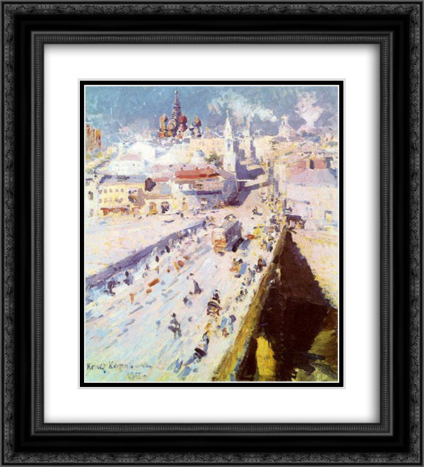 Old Moscow 20x22 Black Ornate Wood Framed Art Print Poster with Double Matting by Korovin, Konstantin