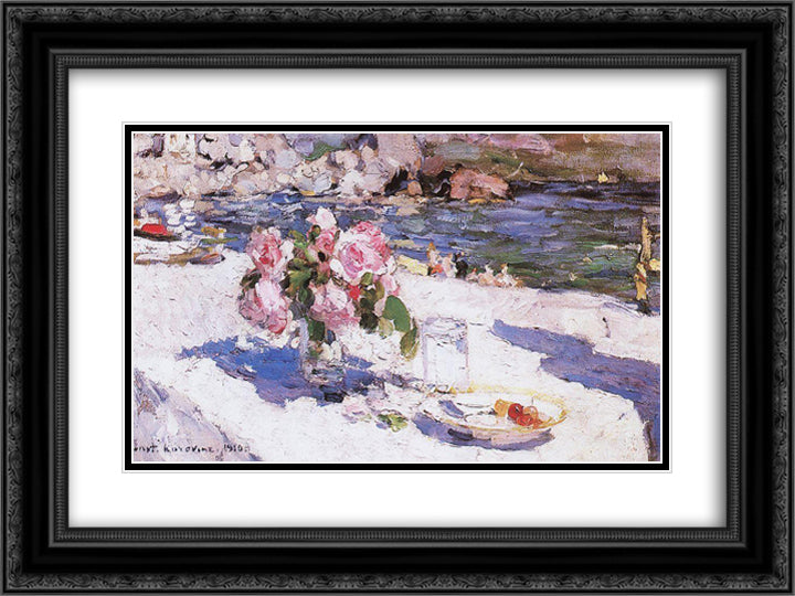 On a Sea Shore 24x18 Black Ornate Wood Framed Art Print Poster with Double Matting by Korovin, Konstantin
