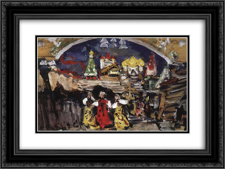 On the Square 24x18 Black Ornate Wood Framed Art Print Poster with Double Matting by Korovin, Konstantin
