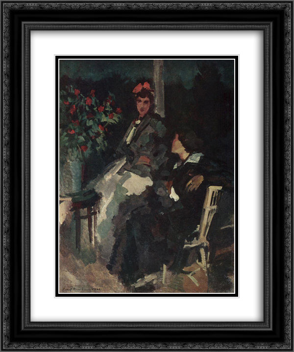 On the terrace 20x24 Black Ornate Wood Framed Art Print Poster with Double Matting by Korovin, Konstantin