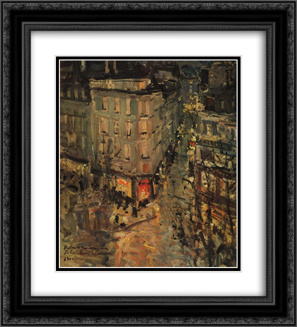 Paris.Boulevard des Capucines. 20x22 Black Ornate Wood Framed Art Print Poster with Double Matting by Korovin, Konstantin