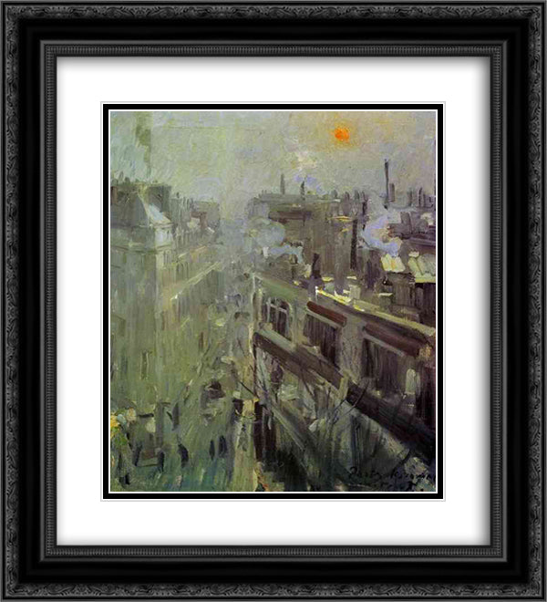 Paris 20x22 Black Ornate Wood Framed Art Print Poster with Double Matting by Korovin, Konstantin