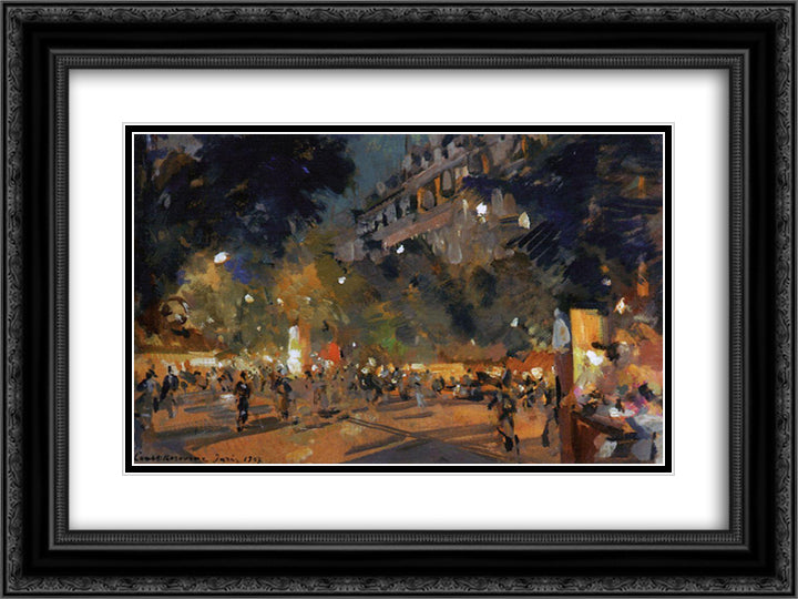 Paris 24x18 Black Ornate Wood Framed Art Print Poster with Double Matting by Korovin, Konstantin