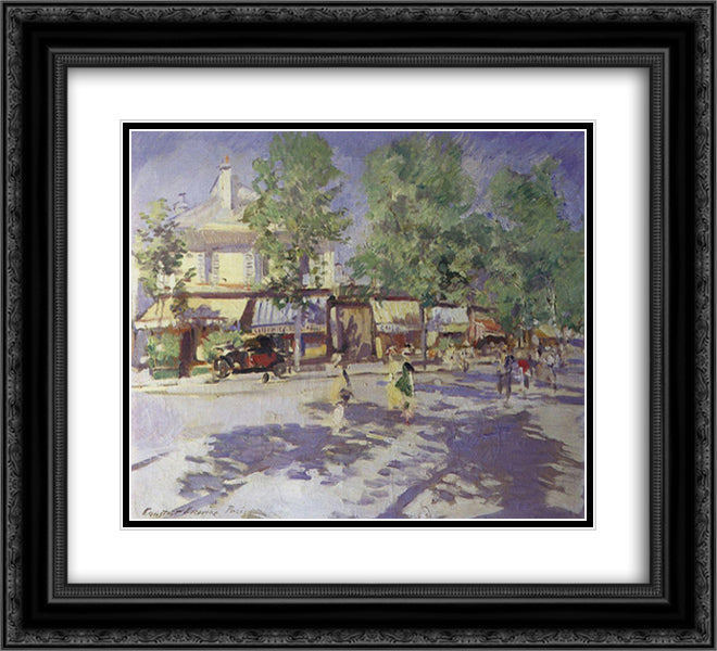 Paris in the morning 22x20 Black Ornate Wood Framed Art Print Poster with Double Matting by Korovin, Konstantin