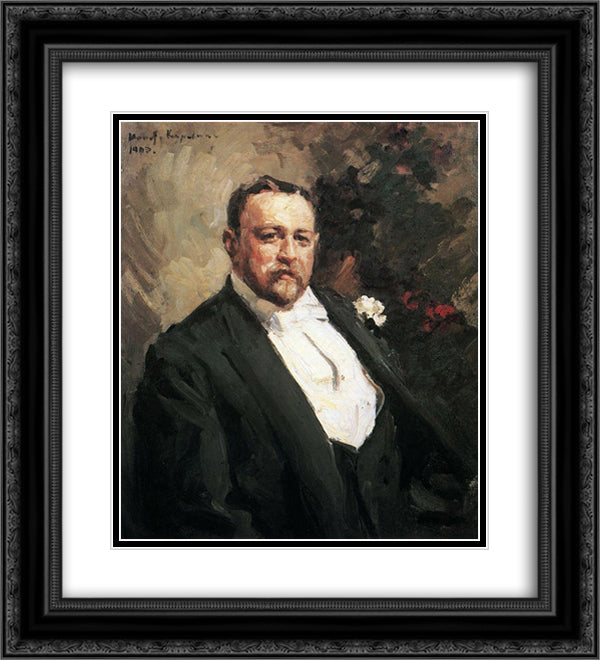 Portrait of Ivan Morosov 20x22 Black Ornate Wood Framed Art Print Poster with Double Matting by Korovin, Konstantin