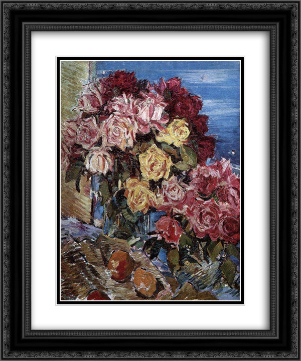 Rose against the sea 20x24 Black Ornate Wood Framed Art Print Poster with Double Matting by Korovin, Konstantin
