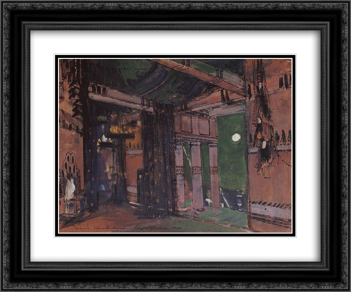 Salambo`s Room 24x20 Black Ornate Wood Framed Art Print Poster with Double Matting by Korovin, Konstantin