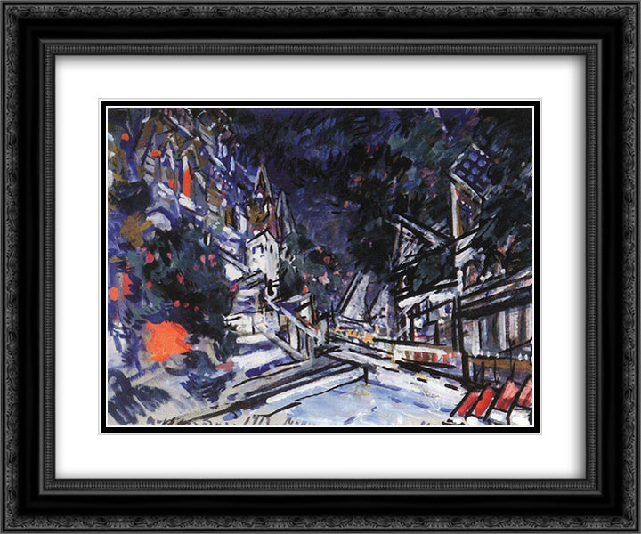 Sketch for the opera, 'The Tale of Tsar Saltan', by Nikolai Rimsky Korsakov 24x20 Black Ornate Wood Framed Art Print Poster with Double Matting by Korovin, Konstantin