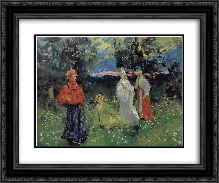 Spring rituals 24x20 Black Ornate Wood Framed Art Print Poster with Double Matting by Korovin, Konstantin