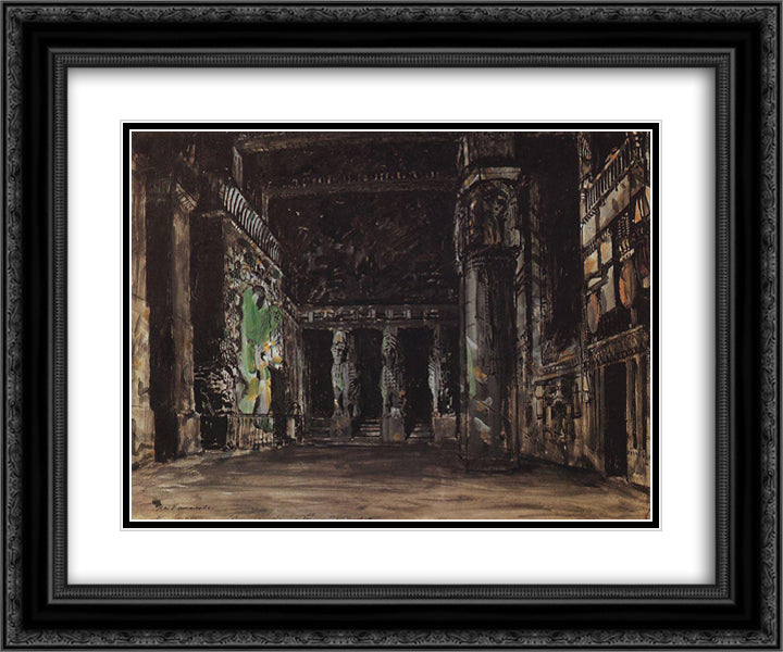 Temple of Tanit 24x20 Black Ornate Wood Framed Art Print Poster with Double Matting by Korovin, Konstantin
