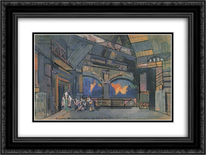 Terem Yaroslavna 24x18 Black Ornate Wood Framed Art Print Poster with Double Matting by Korovin, Konstantin