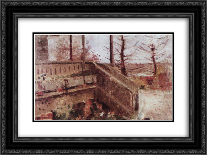 Terrace in Zhukovka 24x18 Black Ornate Wood Framed Art Print Poster with Double Matting by Korovin, Konstantin