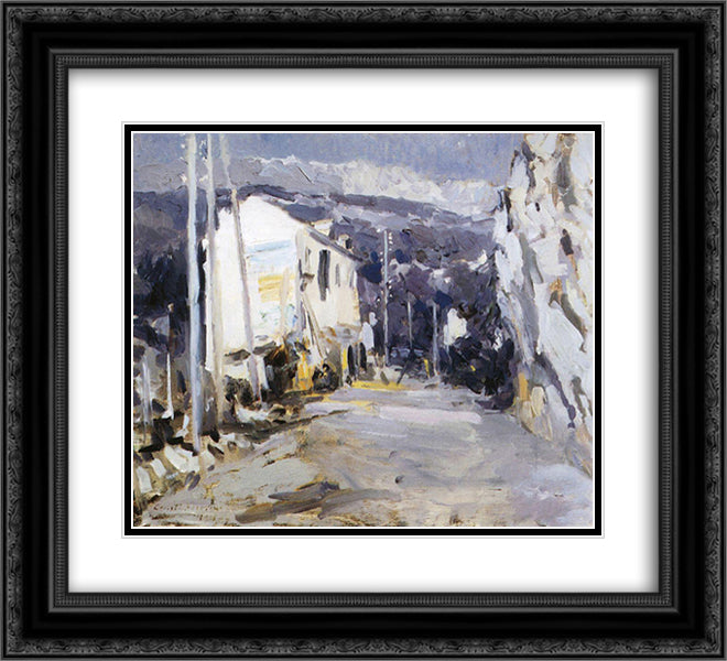 The road in the southern city 22x20 Black Ornate Wood Framed Art Print Poster with Double Matting by Korovin, Konstantin