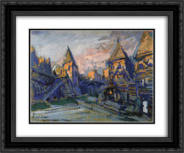 Yaroslavna's Lament 24x20 Black Ornate Wood Framed Art Print Poster with Double Matting by Korovin, Konstantin