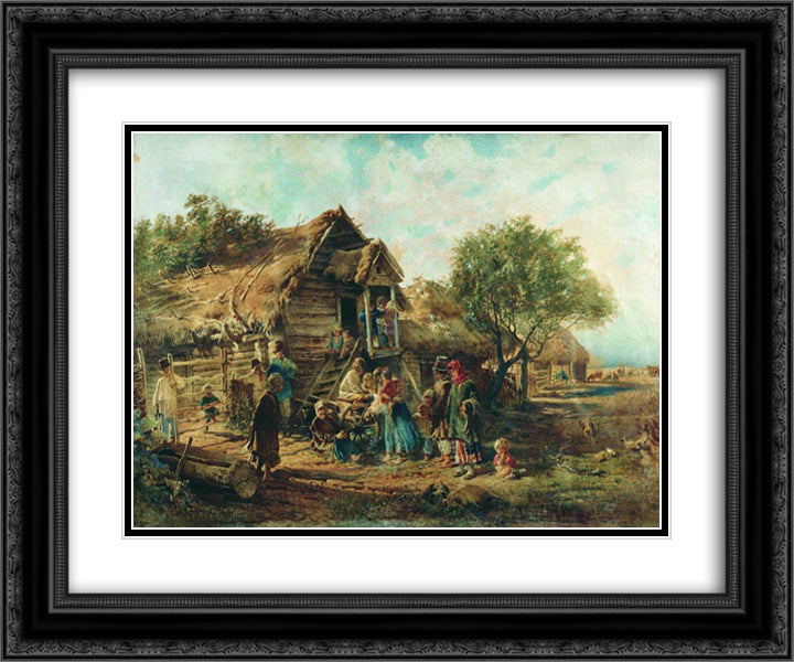 After the Market 24x20 Black Ornate Wood Framed Art Print Poster with Double Matting by Makovsky, Konstantin