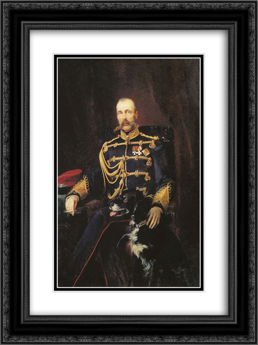 Alexander II of Russia 18x24 Black Ornate Wood Framed Art Print Poster with Double Matting by Makovsky, Konstantin